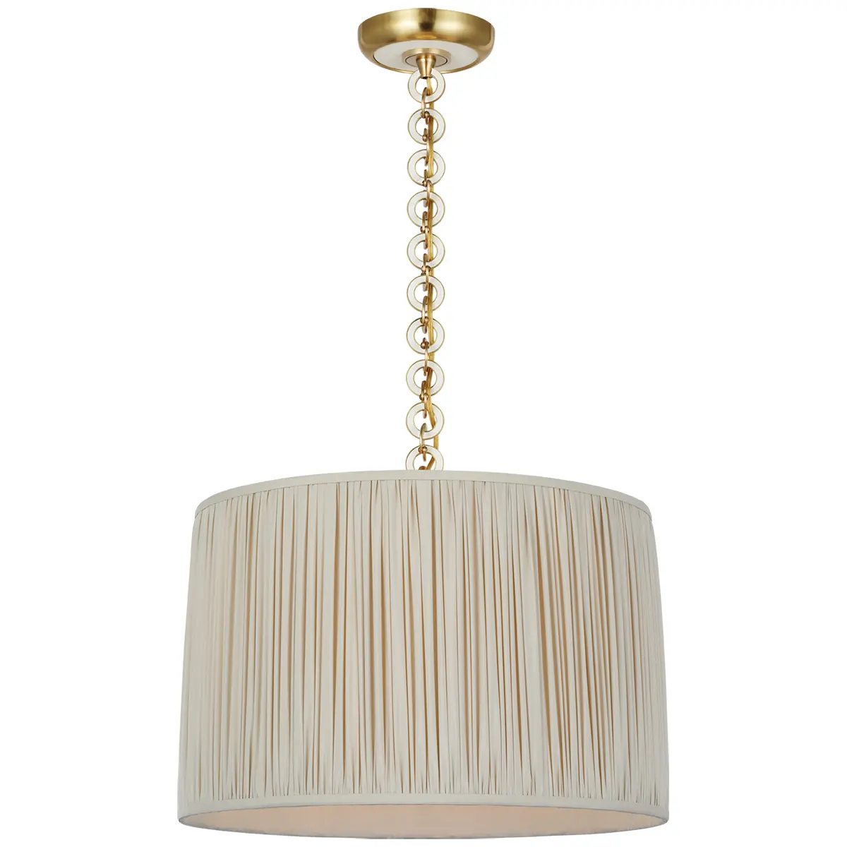 Evelyn Hanging Shade, Silk_ ANTIQUE BRASS & WHITE OAK
