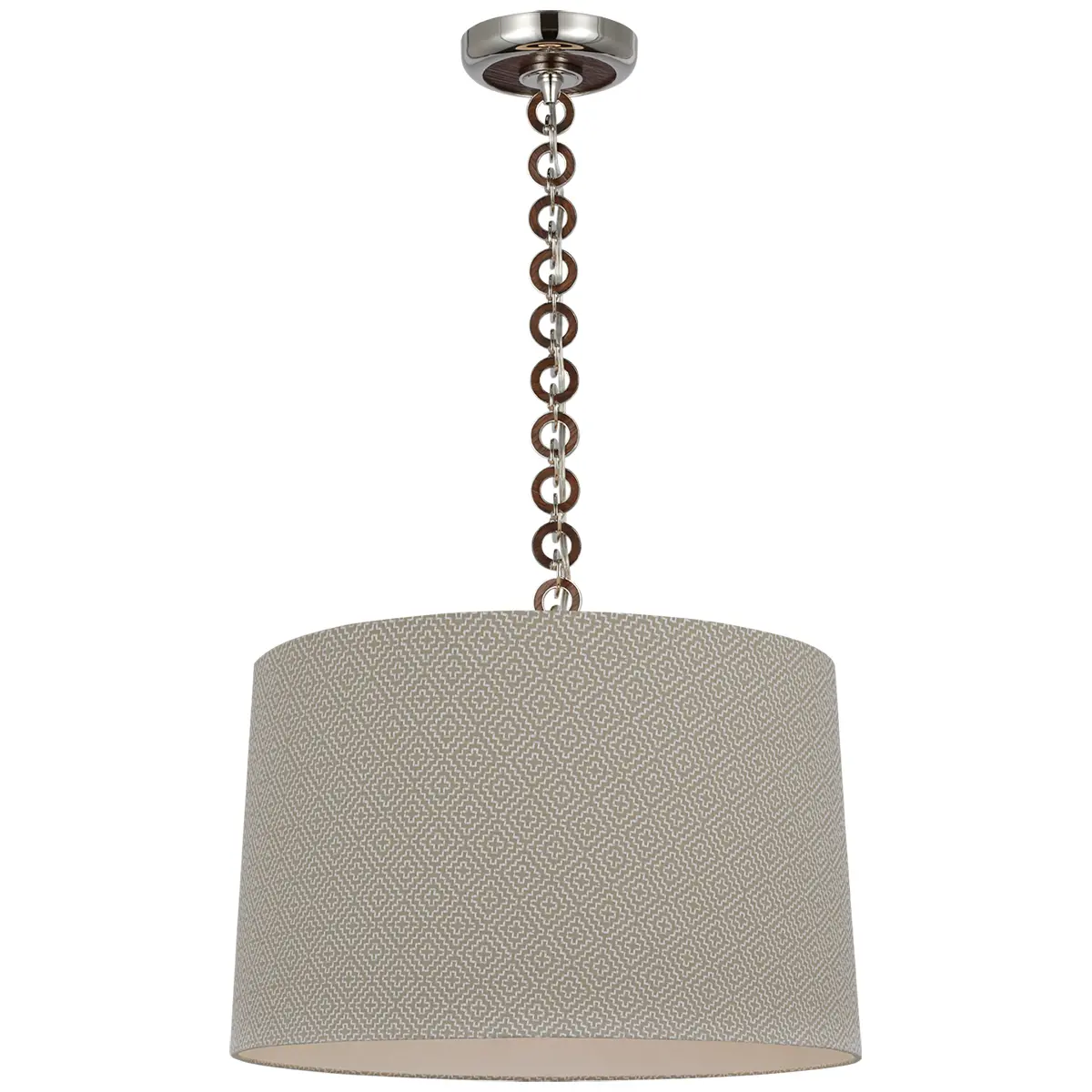 Evelyn Hanging Shade, Soho Weave_ POLISHED NICKEL & NATURAL OAK