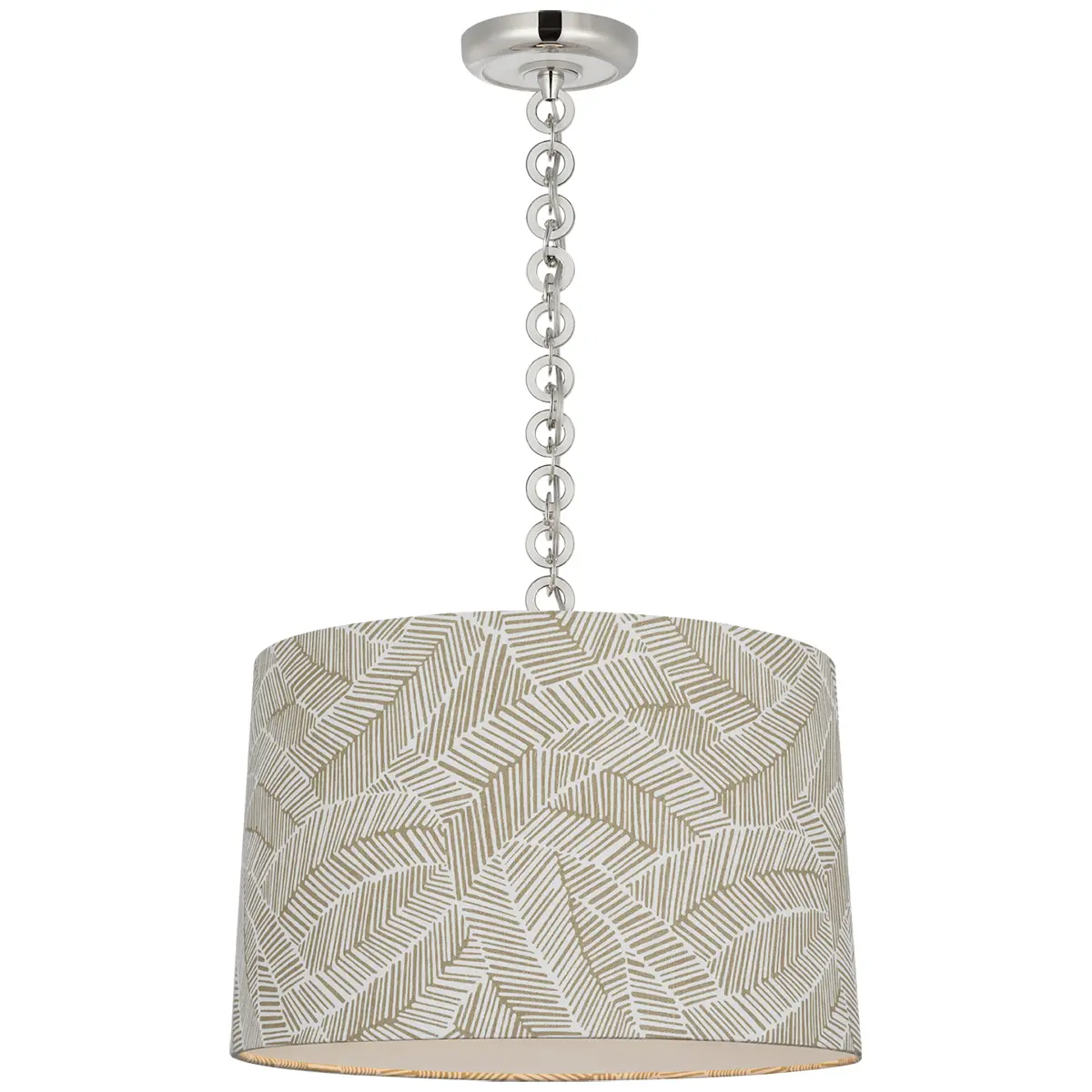 Evelyn Hanging Shade, Abstract Leaf_ NICKEL & WHITE OAK (TAUPE)