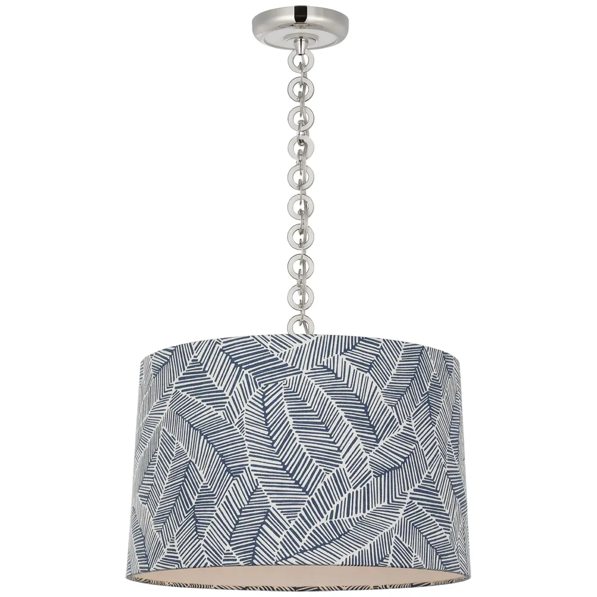 Evelyn Hanging Shade, Abstract Leaf_ NICKEL & WHITE OAK (NAVY)