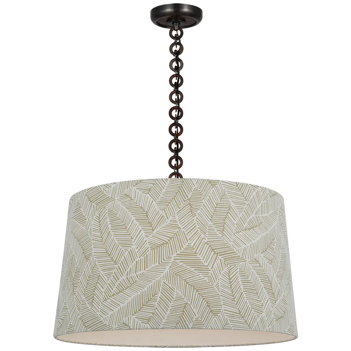 Evelyn Hanging Shade, Abstract Leaf_ BRONZE & NATURAL OAK (TAUPE)