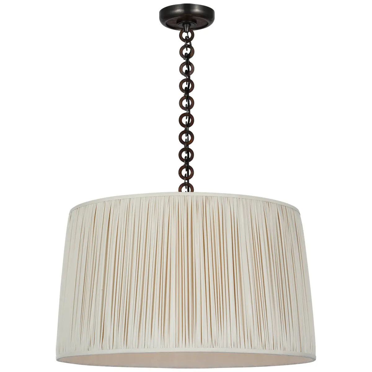 Evelyn Hanging Shade, Silk_ BRONZE & NATURAL OAK