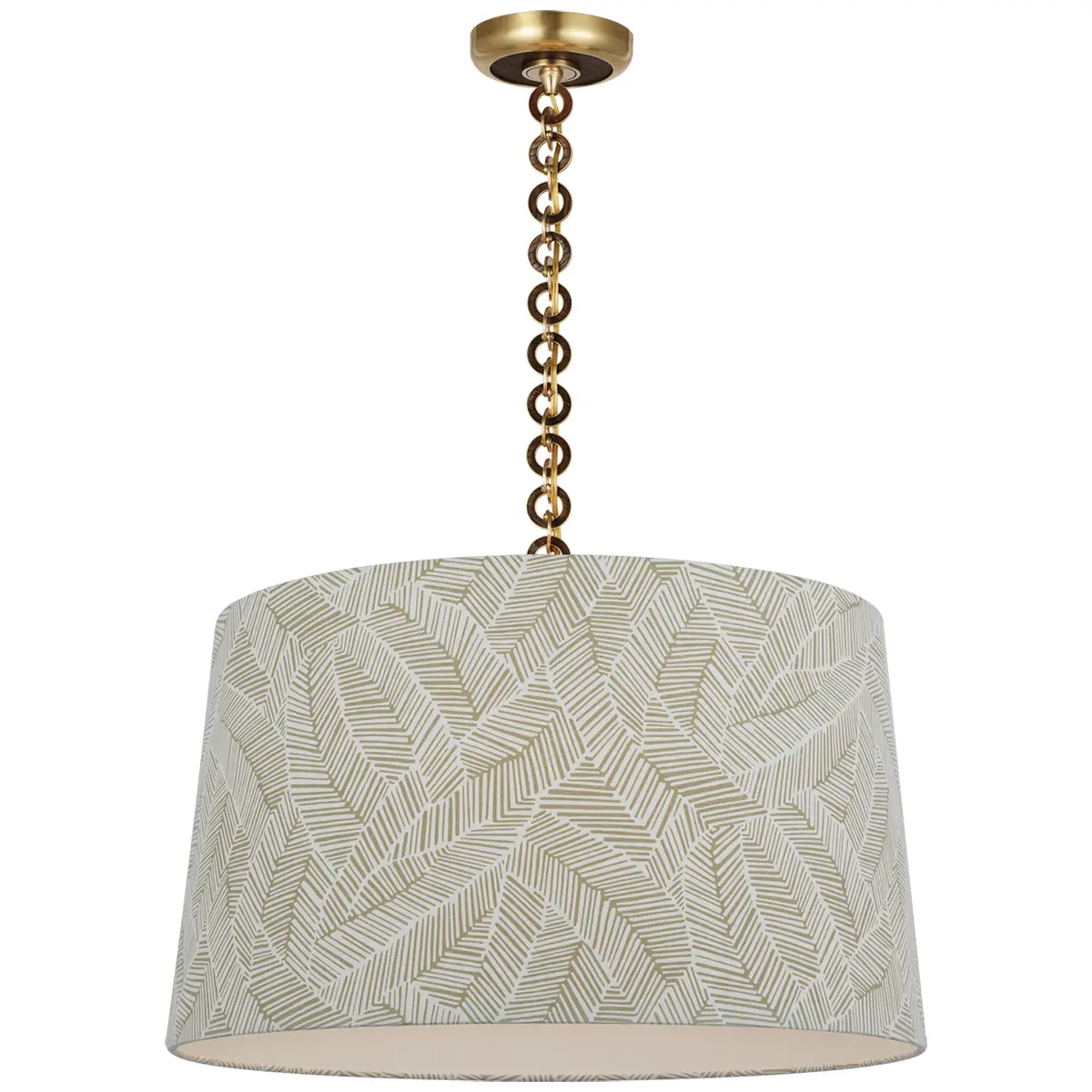 Evelyn Hanging Shade, Abstract Leaf_ BRASS & NATURAL OAK (TAUPE)
