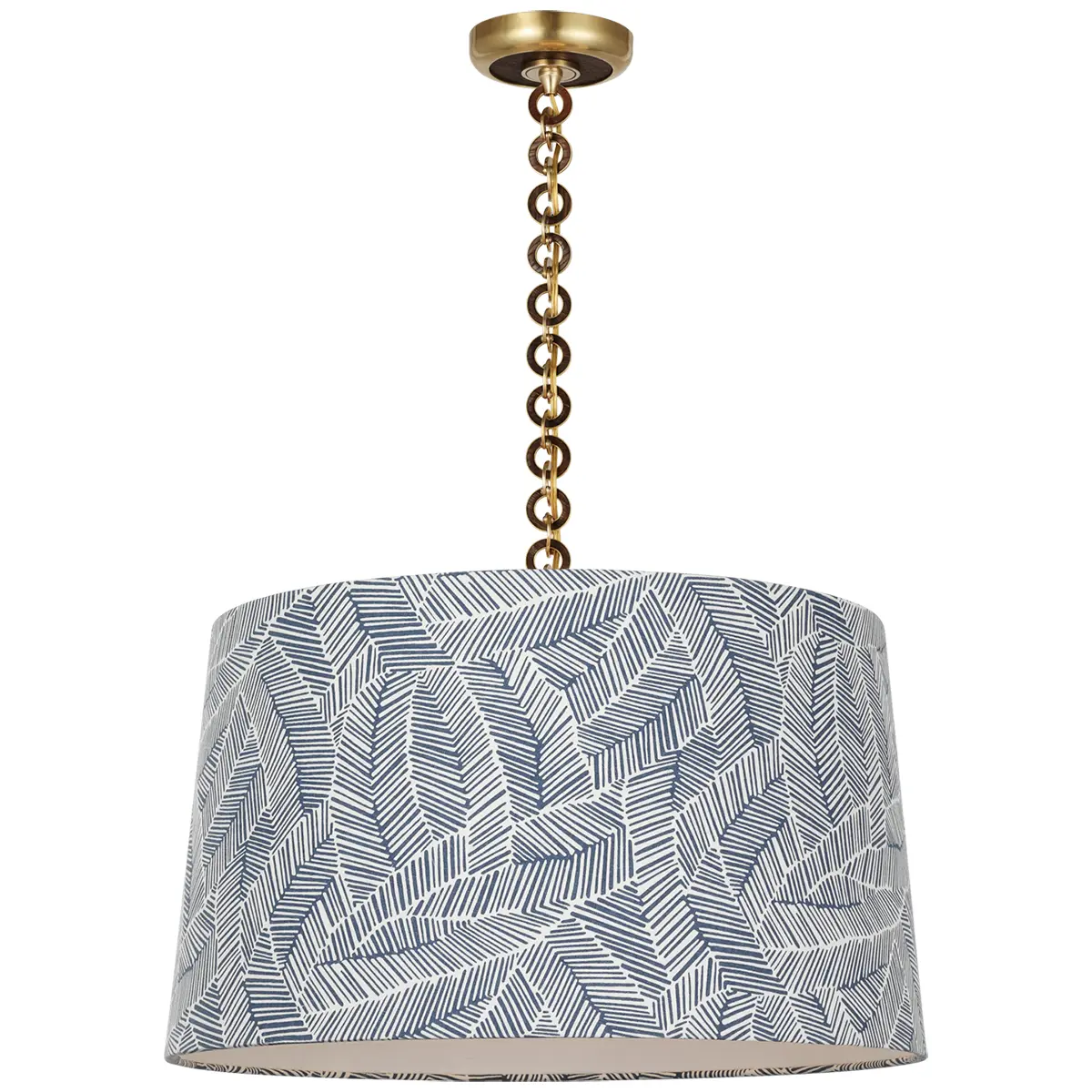 Evelyn Hanging Shade, Abstract Leaf_ BRASS & NATURAL OAK (NAVY)