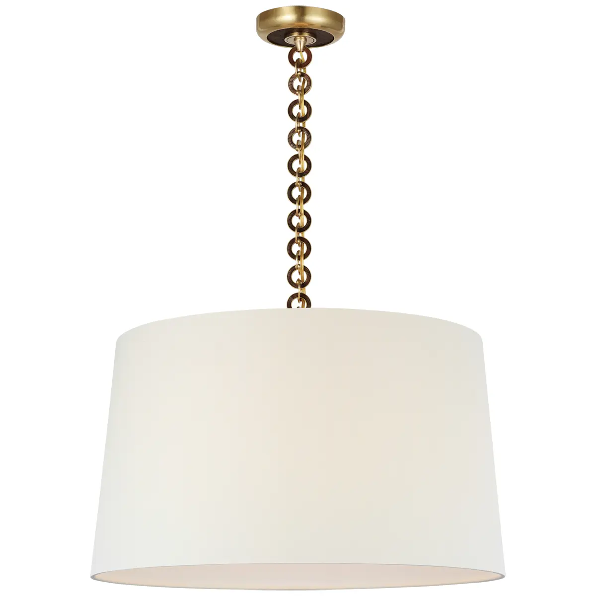 Evelyn Hanging Shade, Linen_ ANTIQUE BRASS & NATURAL OAK