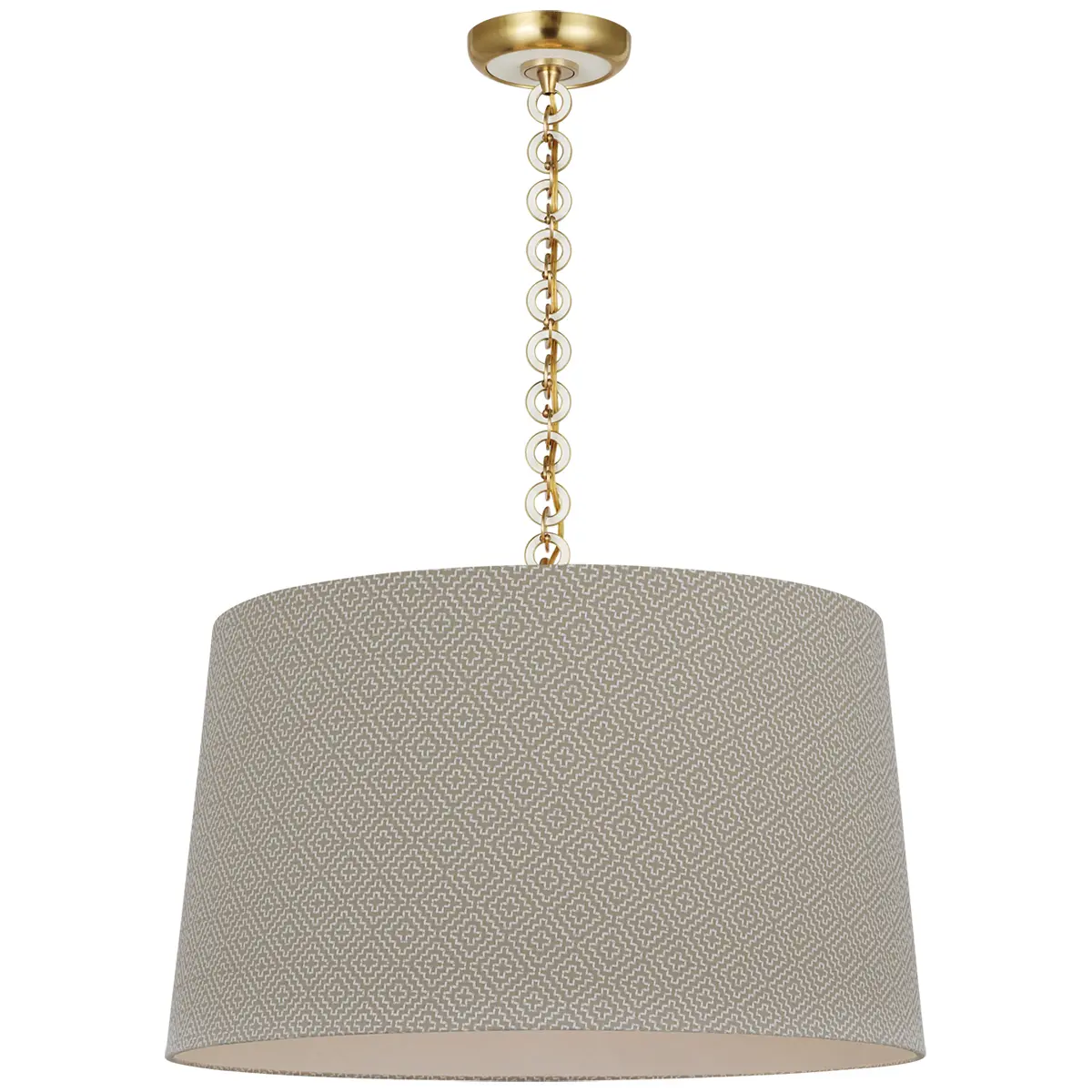 Evelyn Hanging Shade, Soho Weave_ ANTIQUE BRASS & WHITE OAK