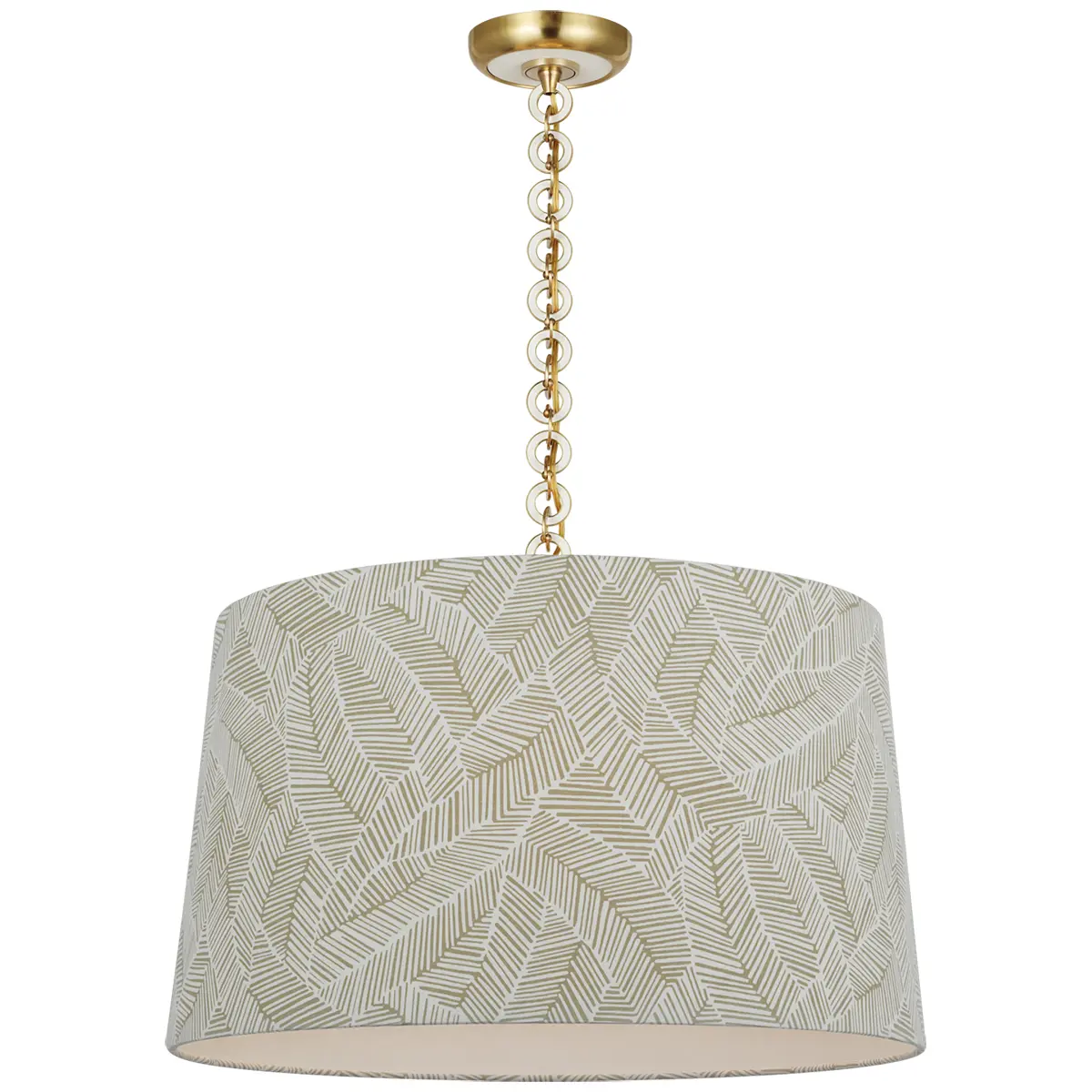 Evelyn Hanging Shade, Abstract Leaf_ BRASS & WHITE OAK (TAUPE)