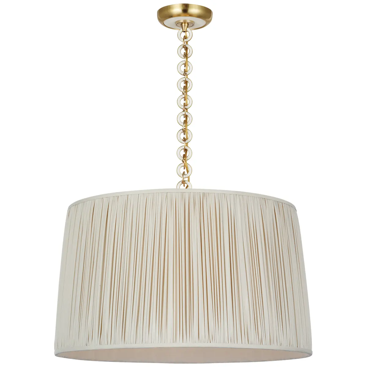 Evelyn Hanging Shade, Silk_ ANTIQUE BRASS & WHITE OAK