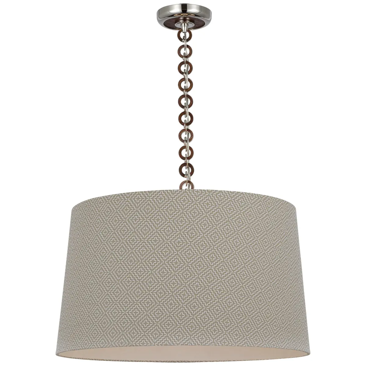 Evelyn Hanging Shade, Soho Weave_ POLISHED NICKEL & NATURAL OAK