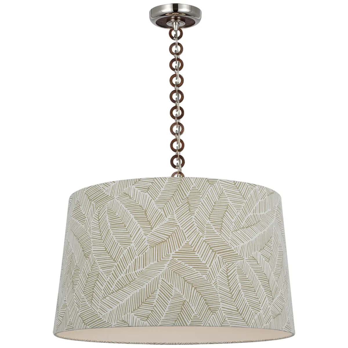 Evelyn Hanging Shade, Abstract Leaf_ NICKEL & NATURAL OAK (TAUPE)