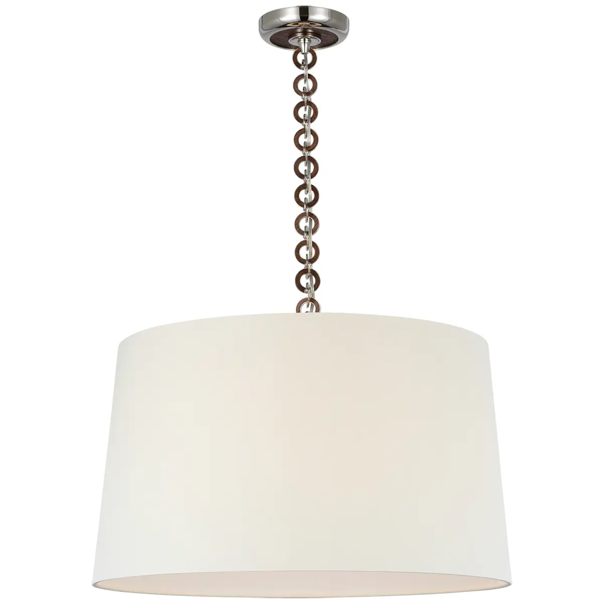 Evelyn Hanging Shade, Linen_ POLISHED NICKEL & NATURAL OAK