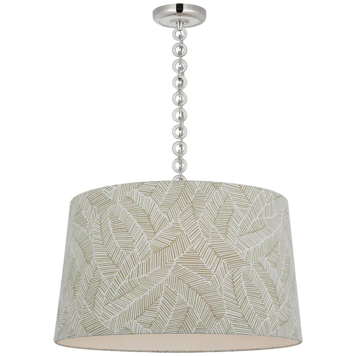 Evelyn Hanging Shade, Abstract Leaf_ NICKEL & WHITE OAK (TAUPE)
