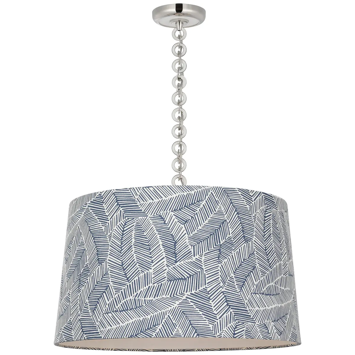 Evelyn Hanging Shade, Abstract Leaf_ NICKEL & WHITE OAK (NAVY)
