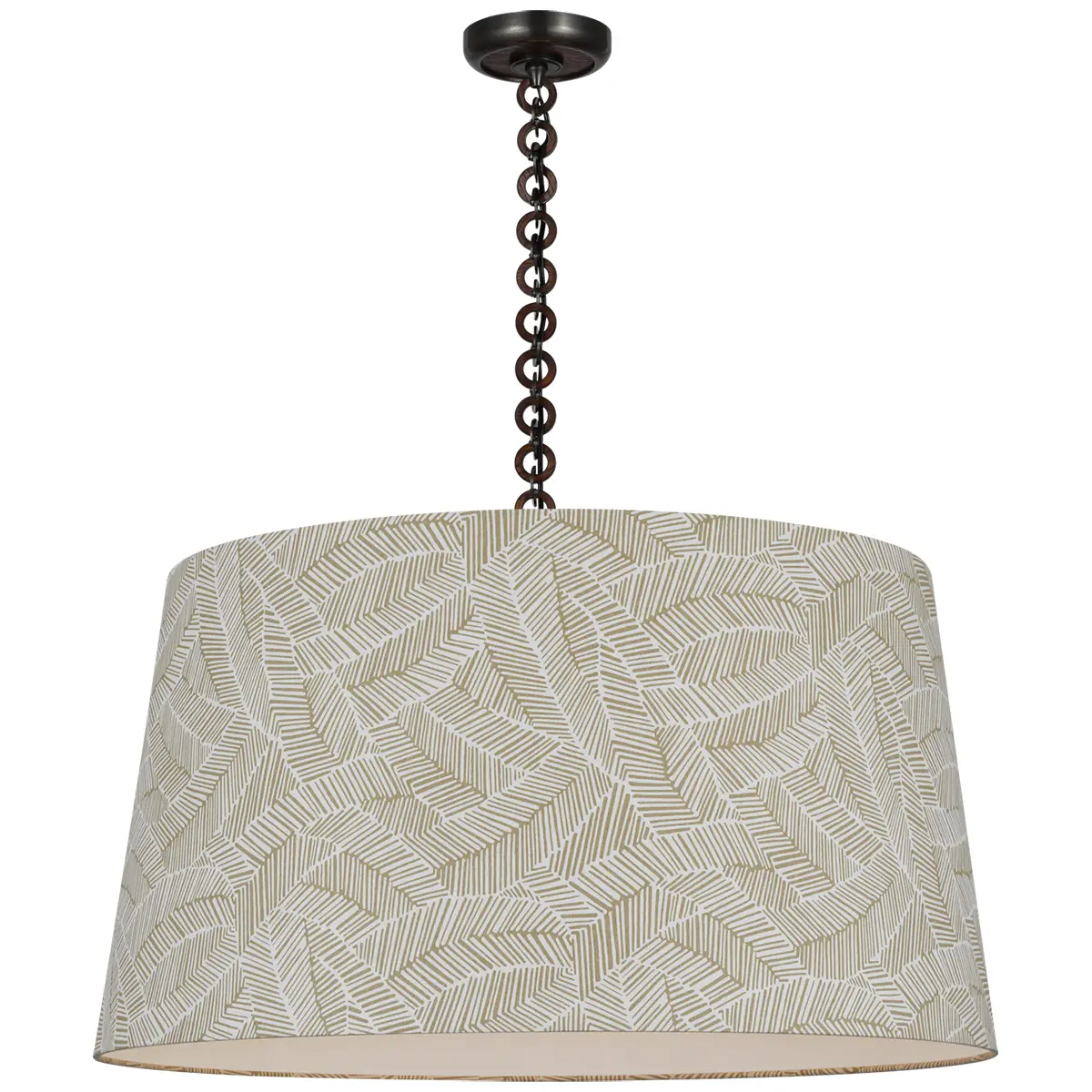 Evelyn Hanging Shade, Abstract Leaf_ BRONZE & NATURAL OAK (TAUPE)