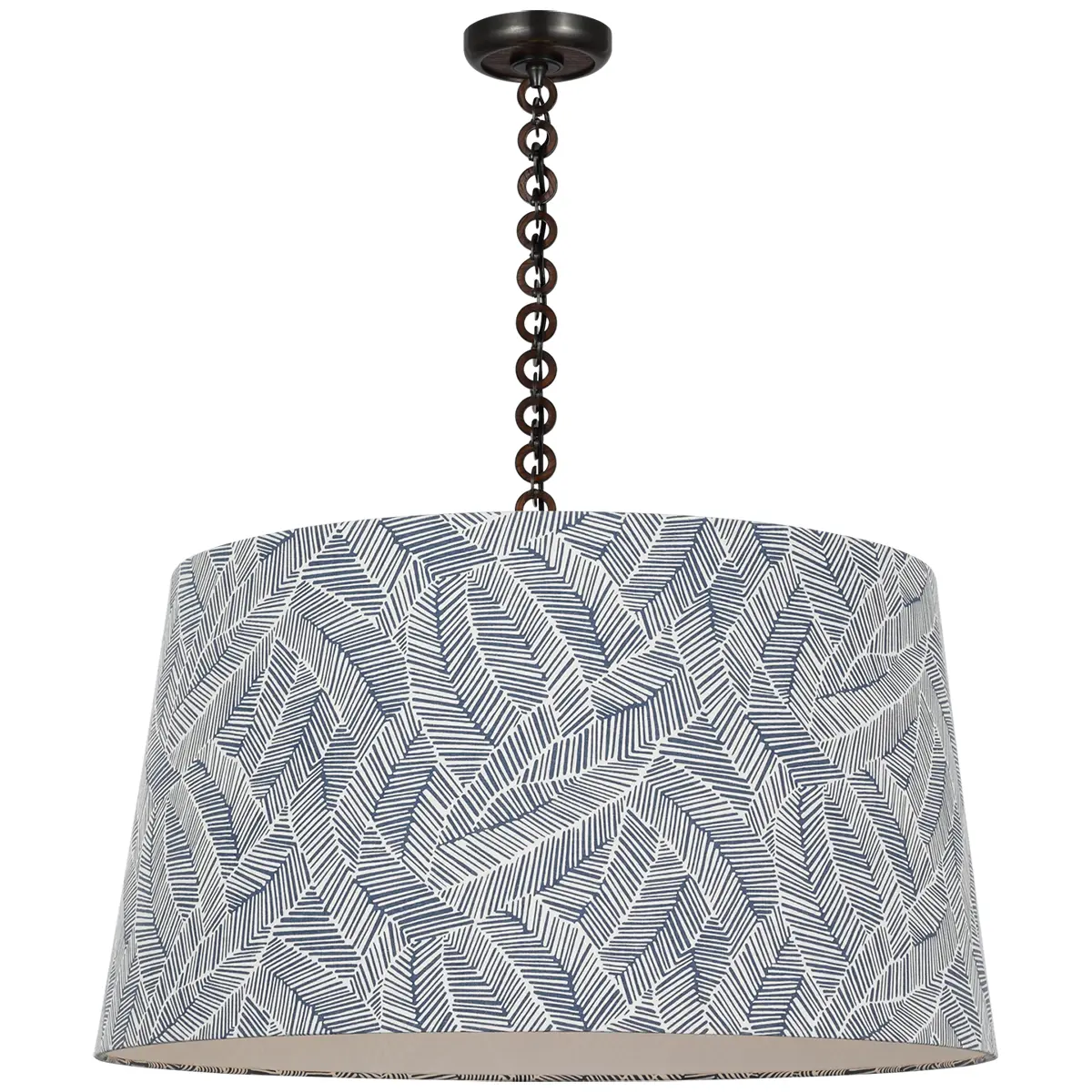 Evelyn Hanging Shade, Abstract Leaf_ BRONZE & NATURAL OAK (NAVY)
