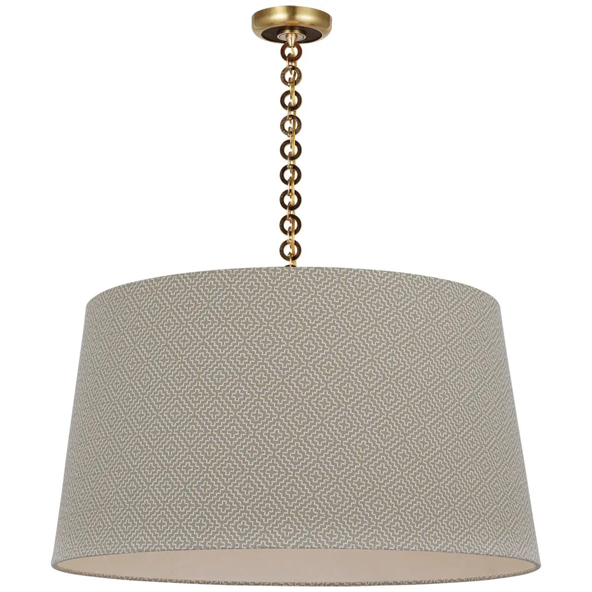 Evelyn Hanging Shade, Soho Weave_ ANTIQUE BRASS & NATURAL OAK