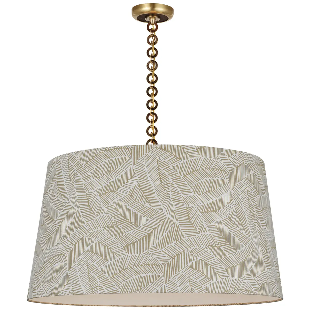 Evelyn Hanging Shade, Abstract Leaf_ BRASS & NATURAL OAK (TAUPE)