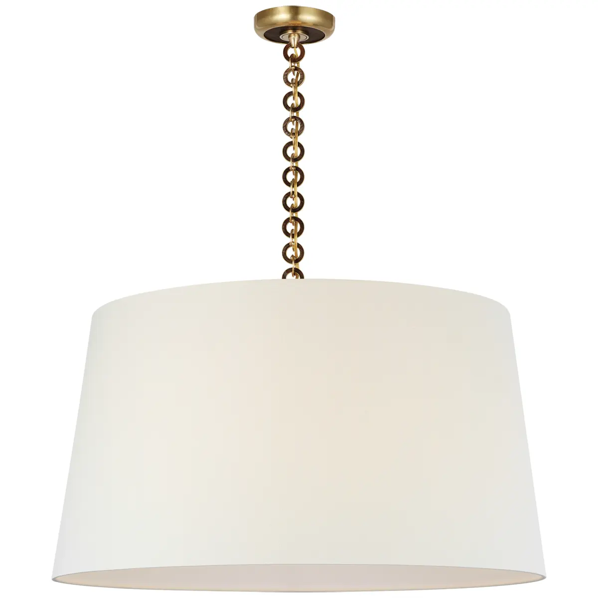 Evelyn Hanging Shade, Linen_ ANTIQUE BRASS & NATURAL OAK