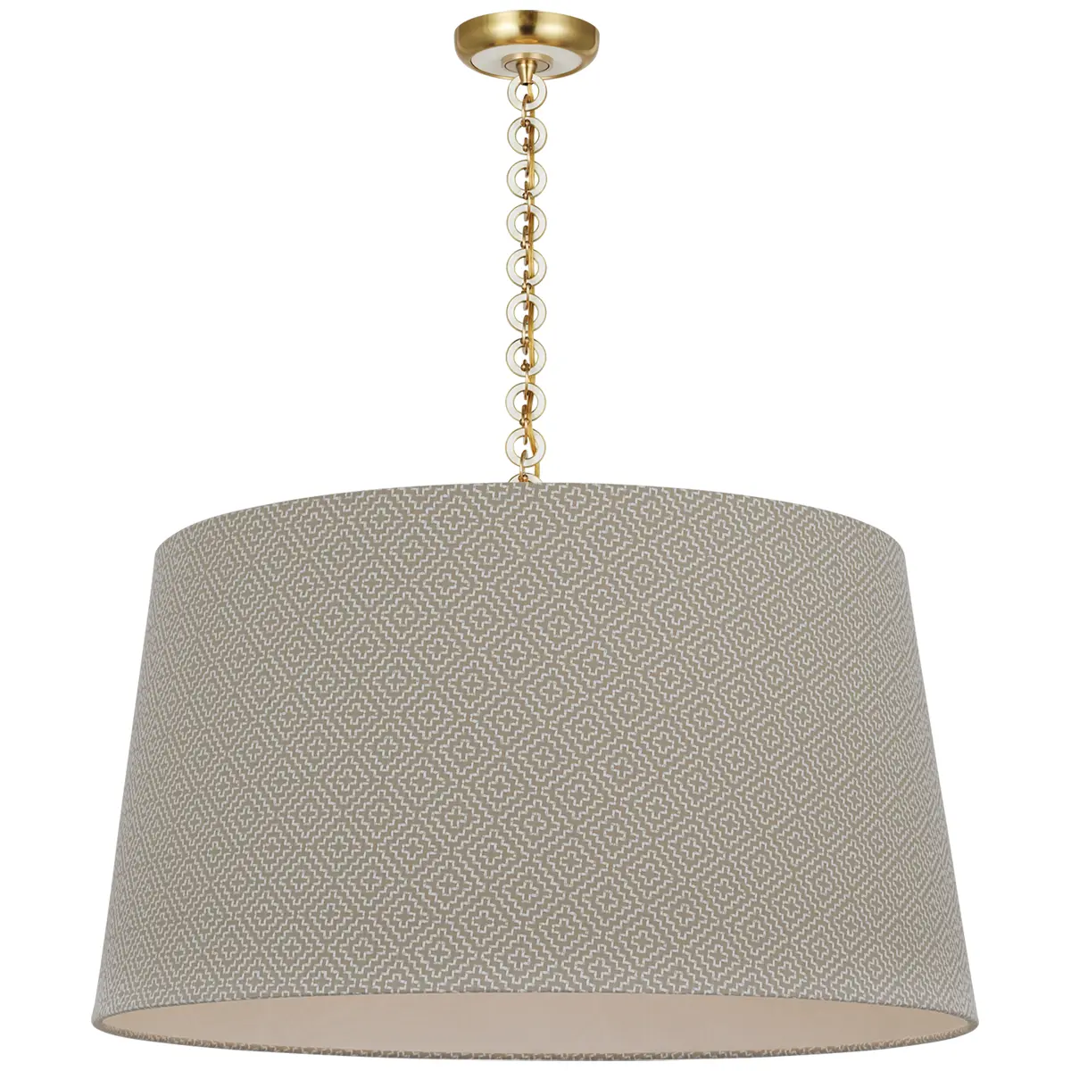 Evelyn Hanging Shade, Soho Weave_ ANTIQUE BRASS & WHITE OAK