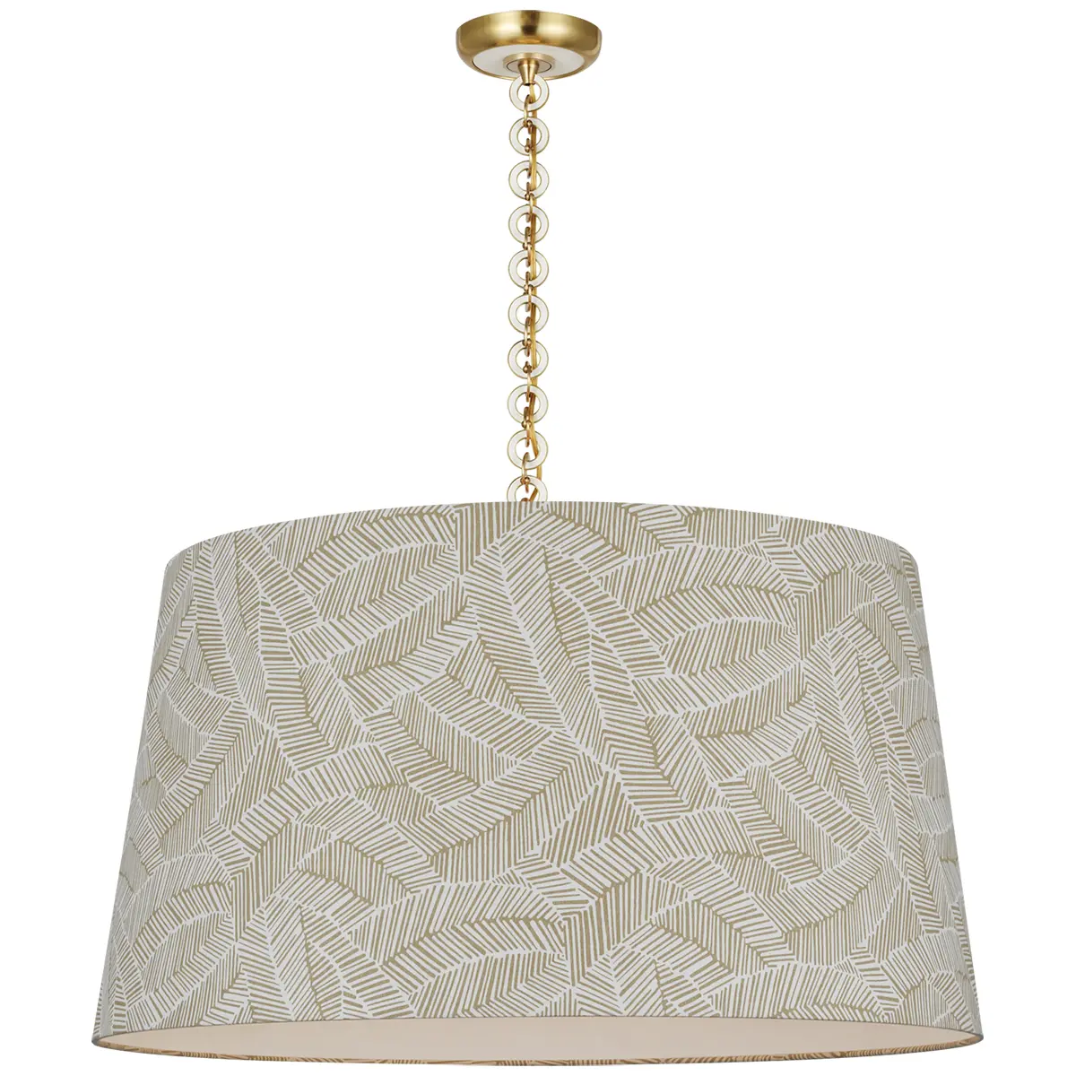 Evelyn Hanging Shade, Abstract Leaf_ BRASS & WHITE OAK (TAUPE)
