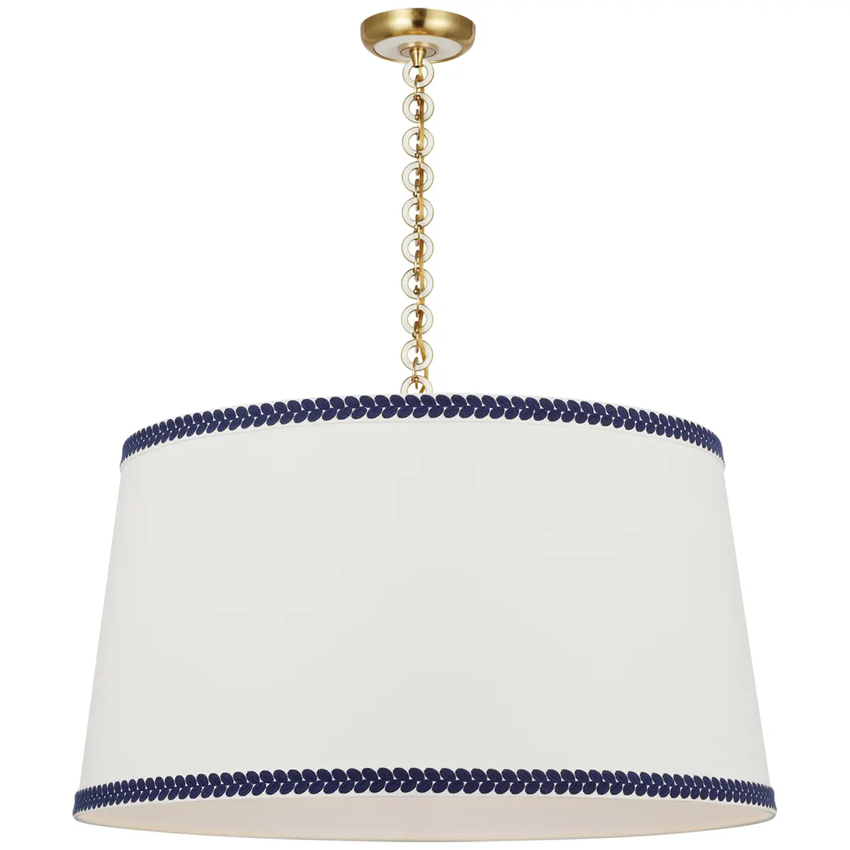 Evelyn Hanging Shade, Berkeley Tape_ ANTIQUE BRASS & WHITE OAK