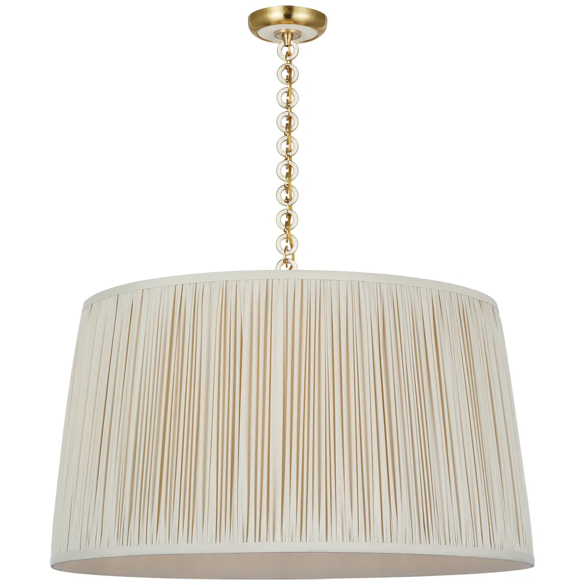 Evelyn Hanging Shade, Silk_ ANTIQUE BRASS & WHITE OAK