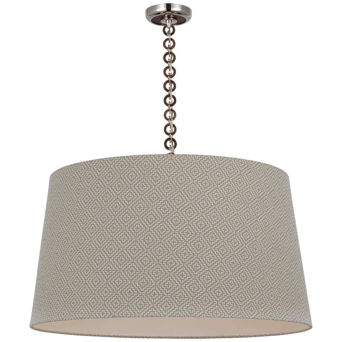 Evelyn Hanging Shade, Soho Weave_ POLISHED NICKEL & NATURAL OAK