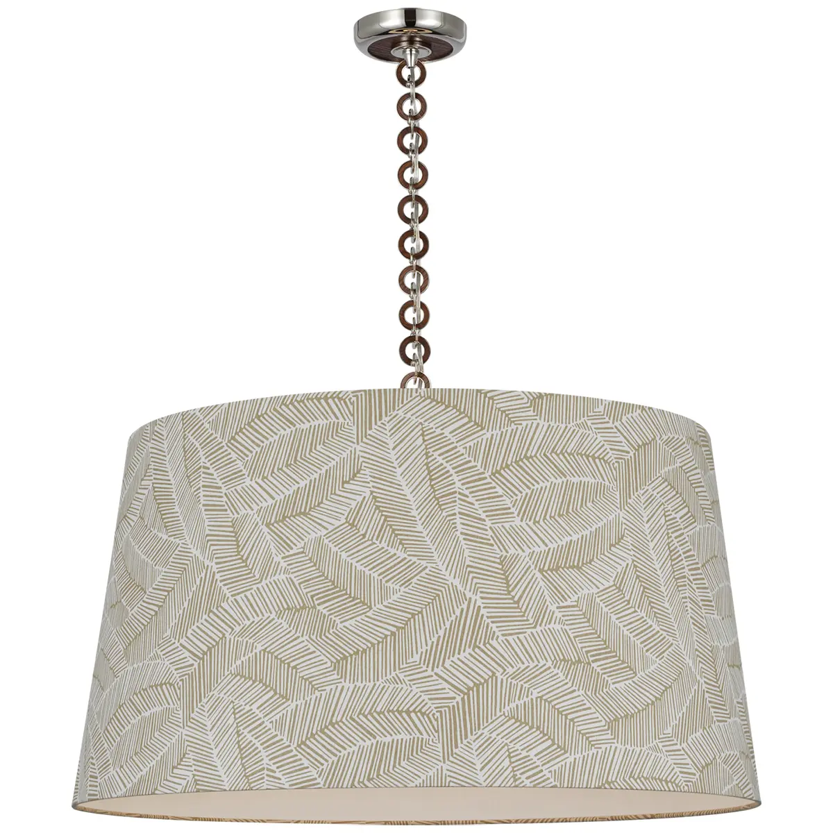 Evelyn Hanging Shade, Abstract Leaf_ NICKEL & NATURAL OAK (TAUPE)