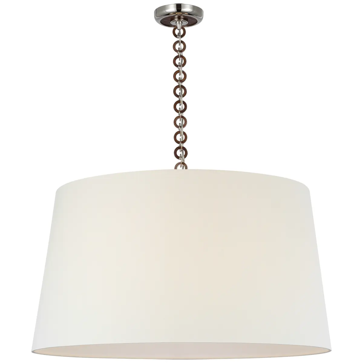 Evelyn Hanging Shade, Linen_ POLISHED NICKEL & NATURAL OAK