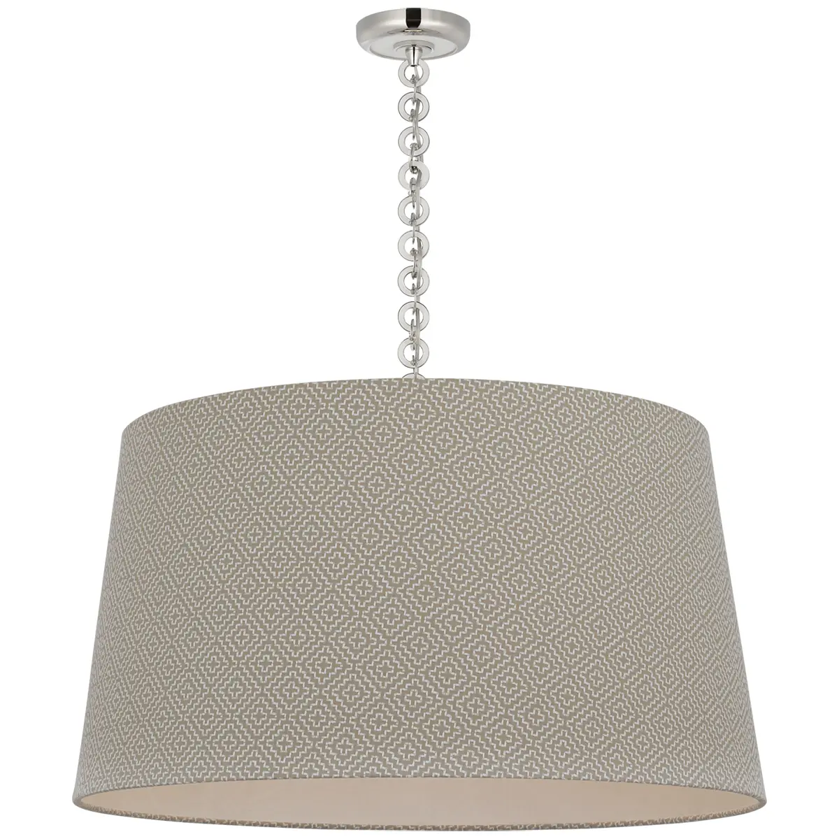 Evelyn Hanging Shade, Soho Weave_ POLISHED NICKEL & WHITE OAK