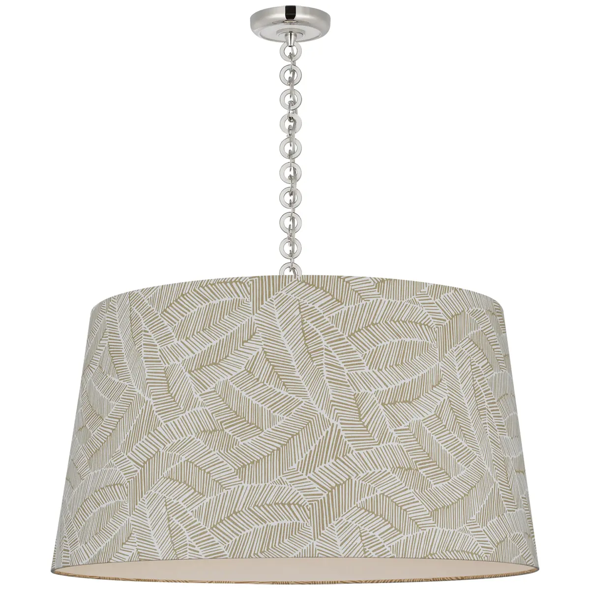 Evelyn Hanging Shade, Abstract Leaf_ NICKEL & WHITE OAK (TAUPE)