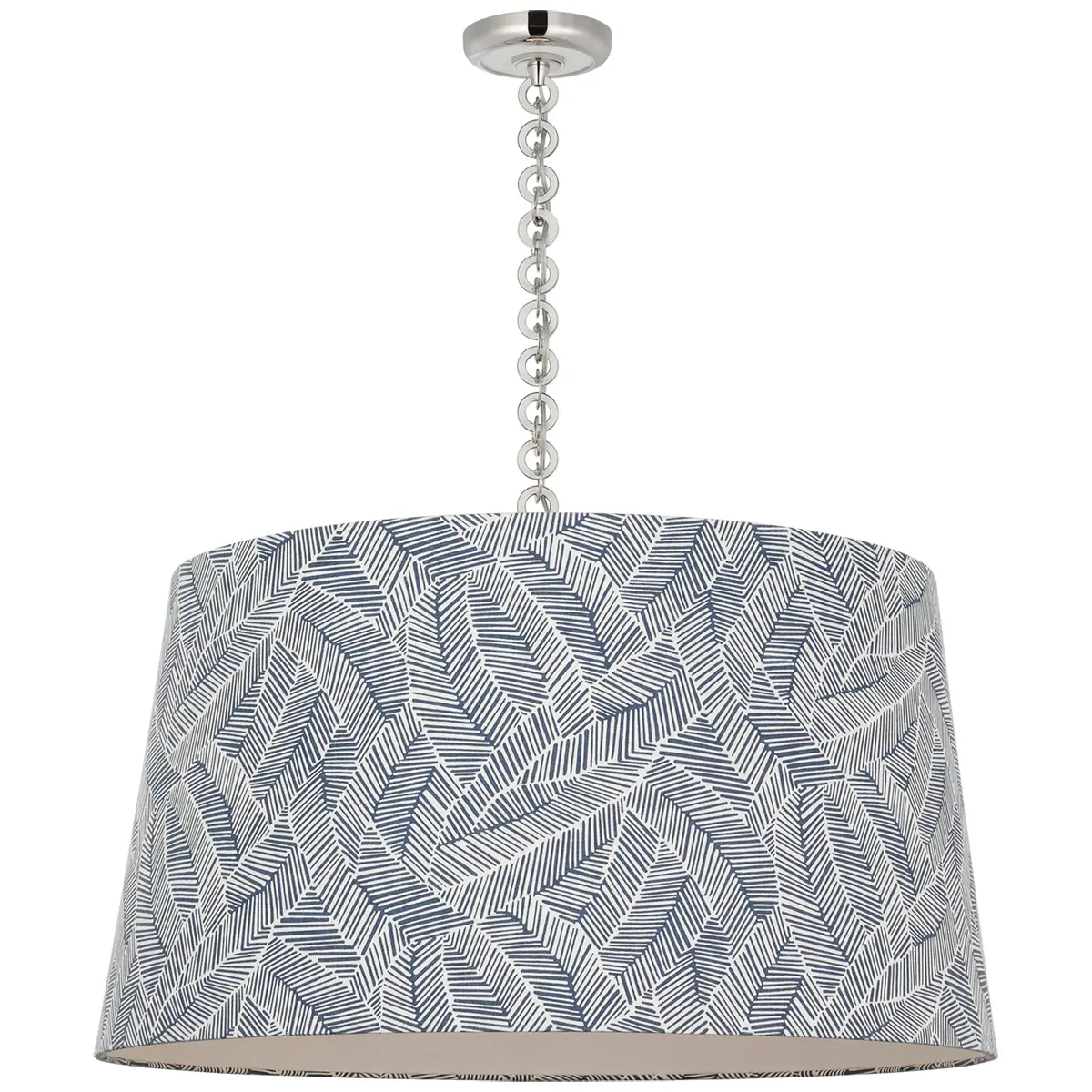 Evelyn Hanging Shade, Abstract Leaf_ NICKEL & WHITE OAK (NAVY)