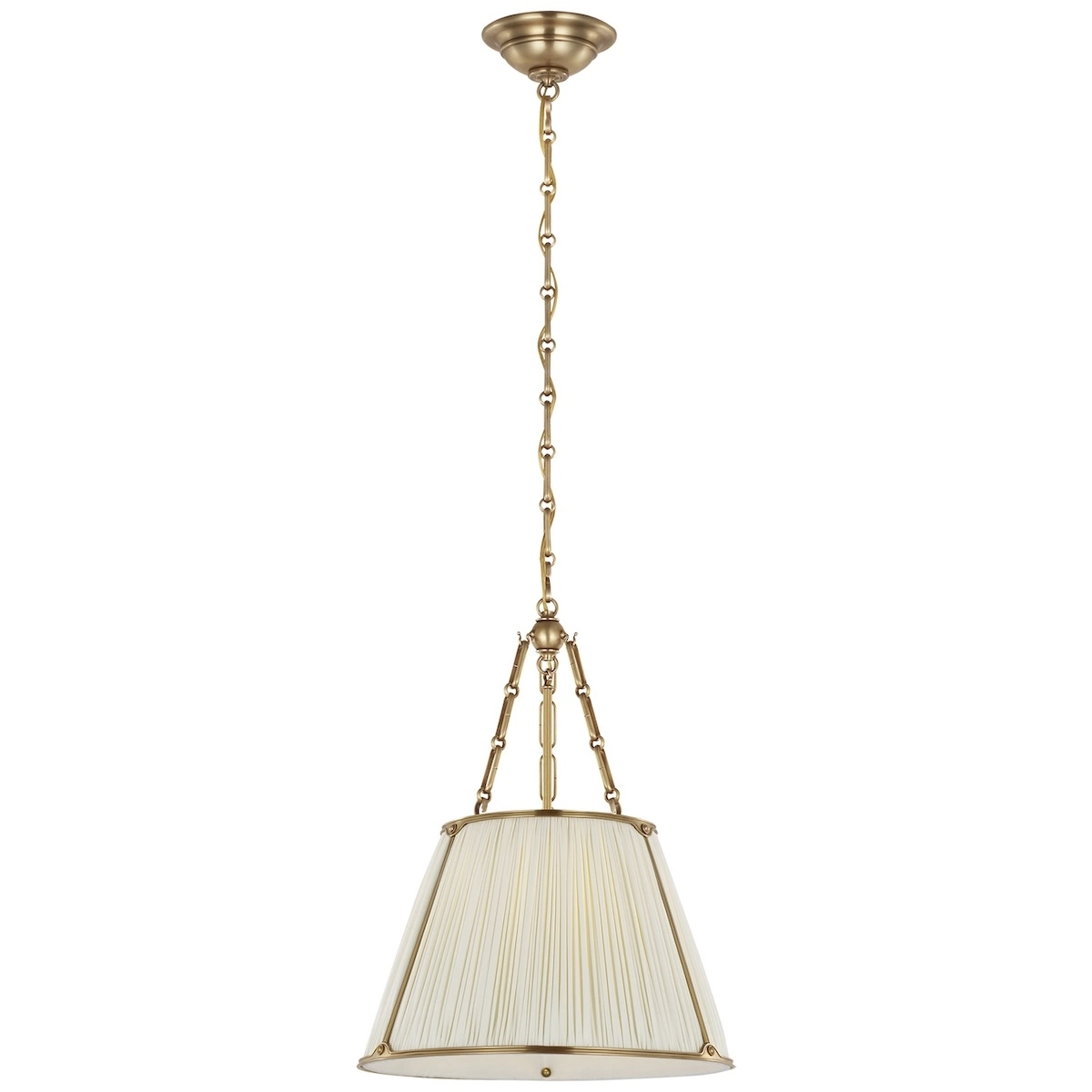 Allister Hanging Shade, Brass_ IVORY SILK
