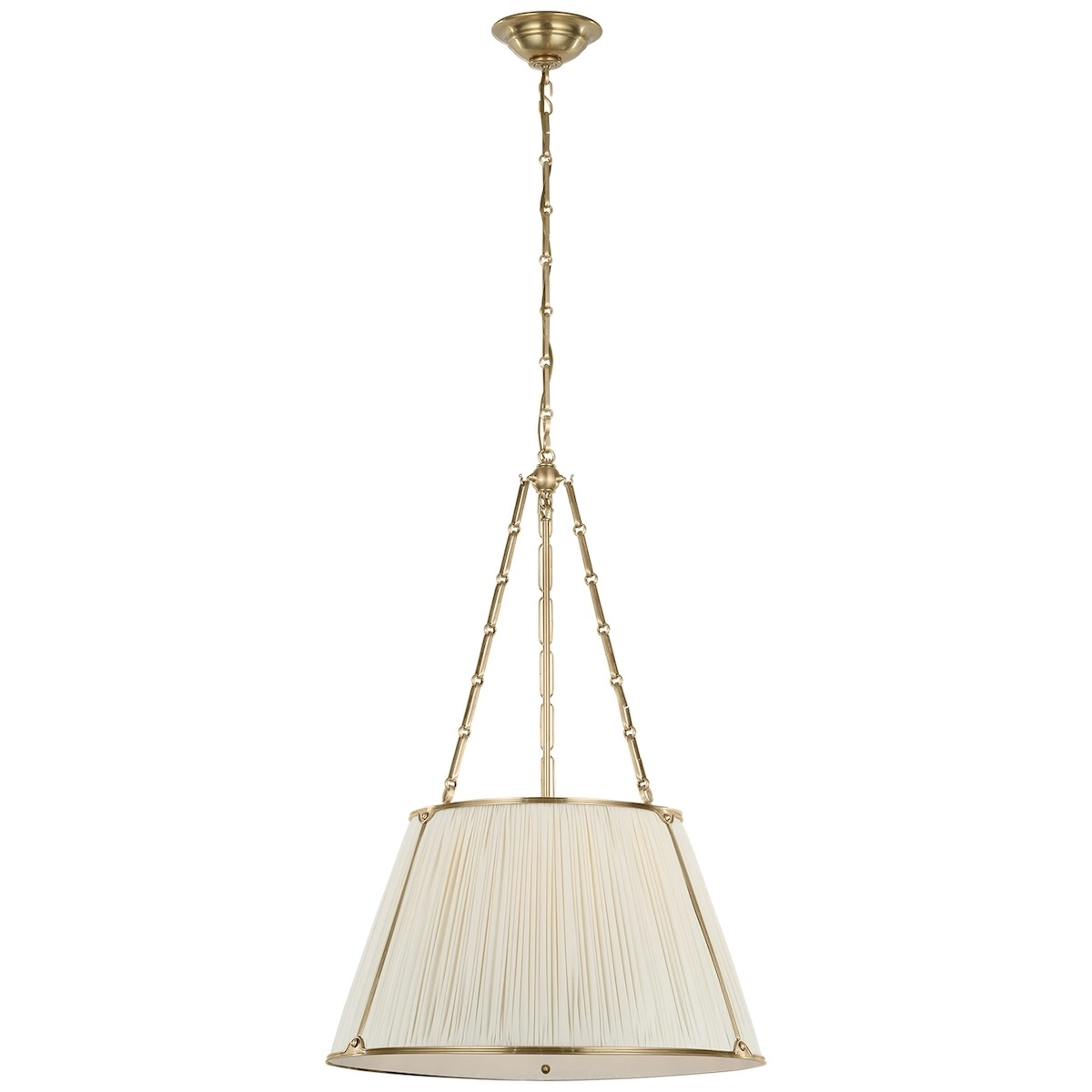Allister Hanging Shade, Brass_ IVORY SILK