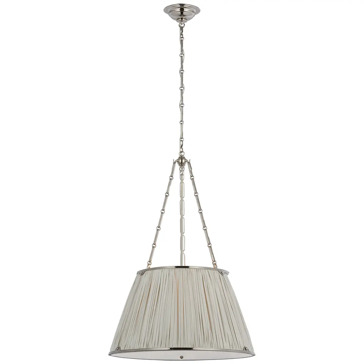 Allister Hanging Shade, Nickel_ CHAREE SILK IN LIGHT BLUE