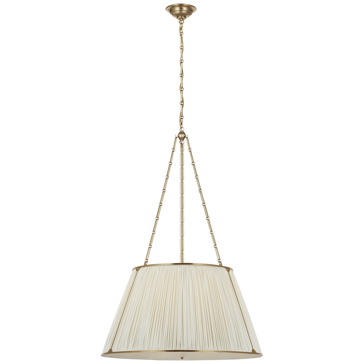 Allister Hanging Shade, Brass_ IVORY SILK