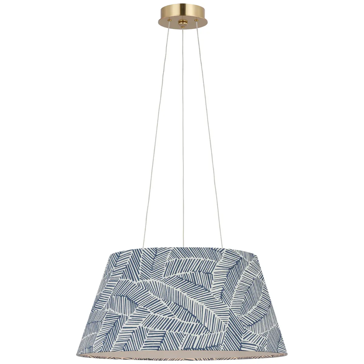 Caufield Hanging Shade, Brass_ ABSTRACT LEAF IN NAVY
