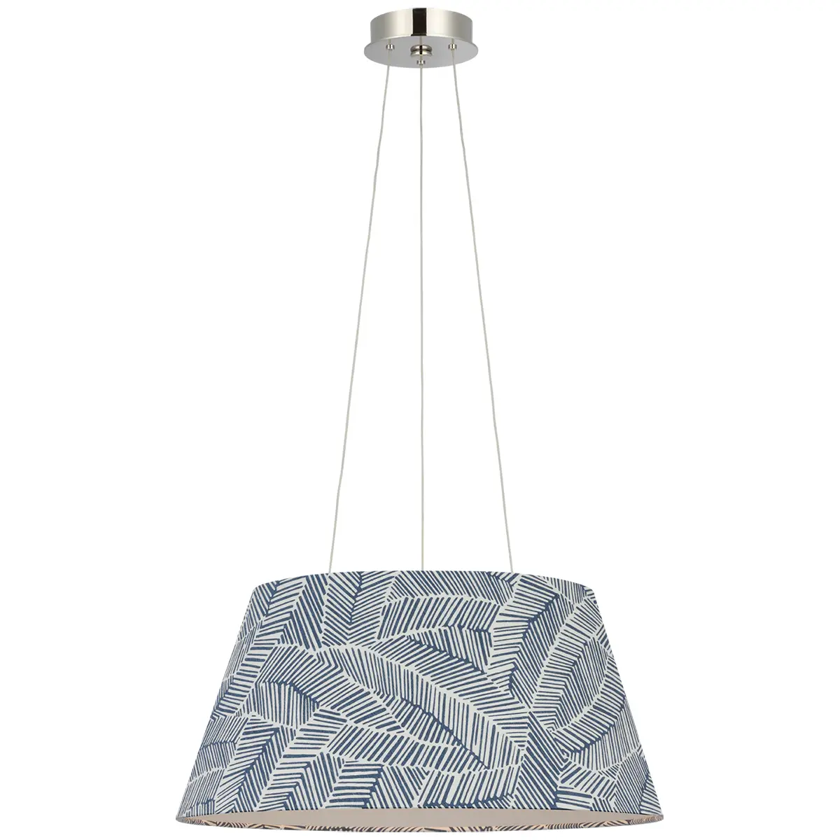 Caufield Hanging Shade, Nickel_ ABSTRACT LEAF IN NAVY