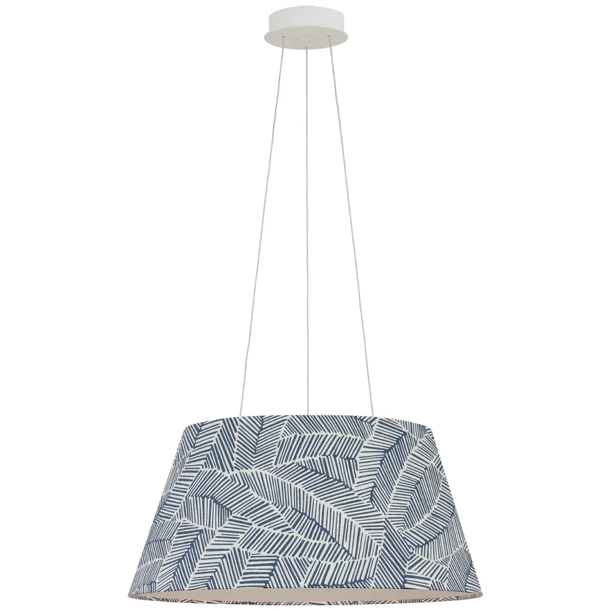 Caufield Hanging Shade, White_ ABSTRACT LEAF IN NAVY