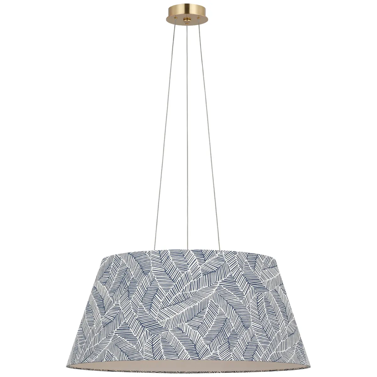 Caufield Hanging Shade, Brass_ ABSTRACT LEAF IN NAVY