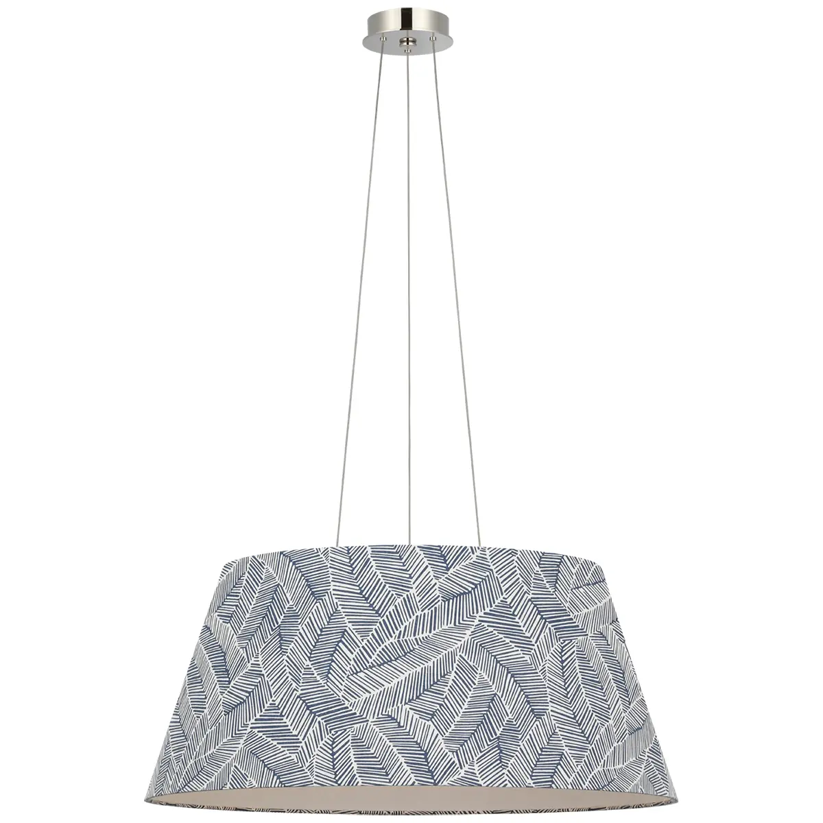Caufield Hanging Shade, Nickel_ ABSTRACT LEAF IN NAVY