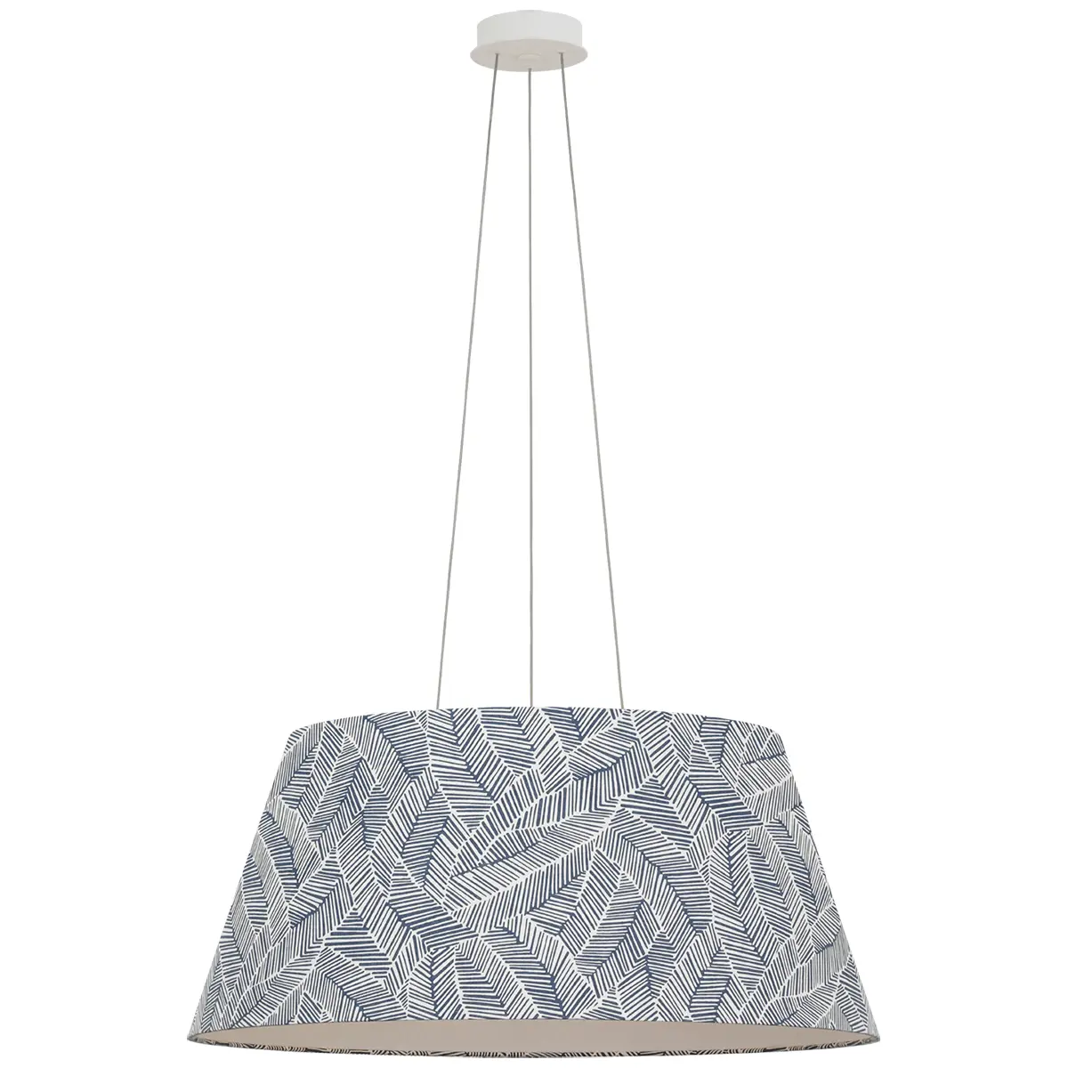 Caufield Hanging Shade, White_ ABSTRACT LEAF IN NAVY