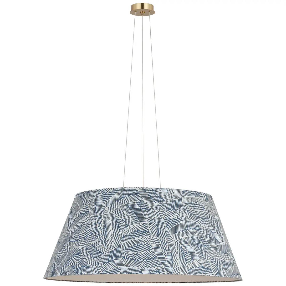 Caufield Hanging Shade, Brass_ ABSTRACT LEAF IN NAVY