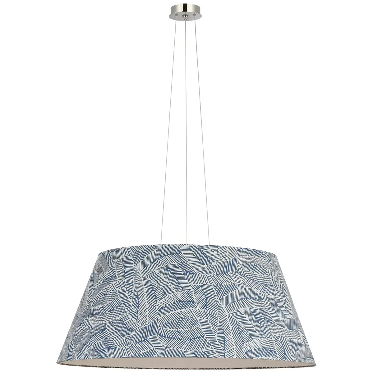 Caufield Hanging Shade, Nickel_ ABSTRACT LEAF IN NAVY