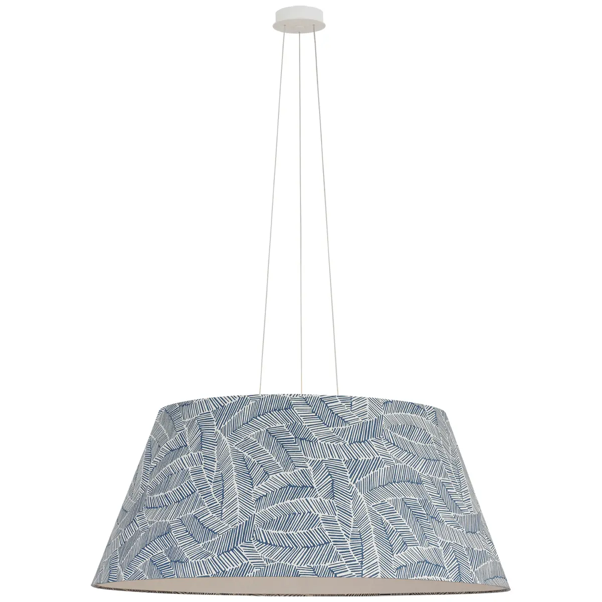 Caufield Hanging Shade, White_ ABSTRACT LEAF IN NAVY