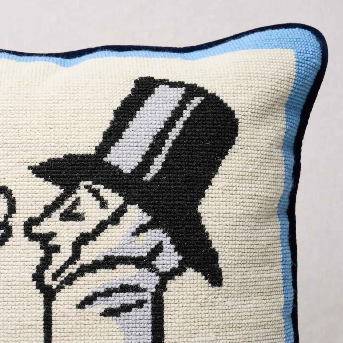 Eustace Needlepoint Pillow_ BLUE