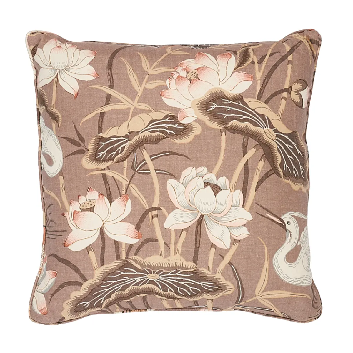 Lotus Garden Pillow_ MOCHA