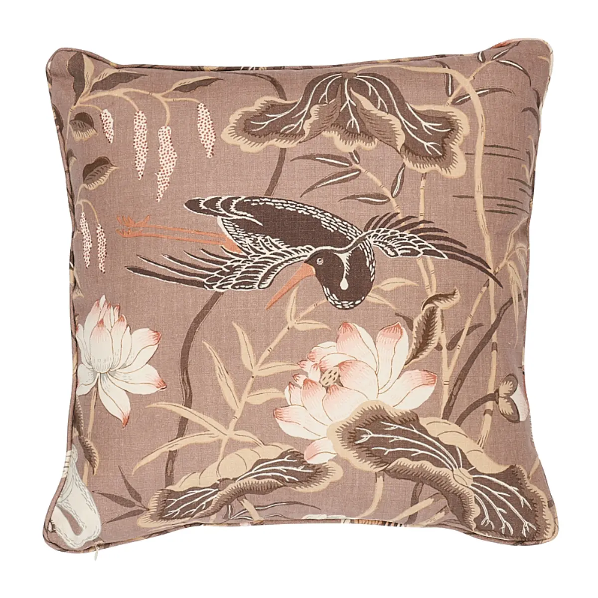 Lotus Garden Pillow_ MOCHA
