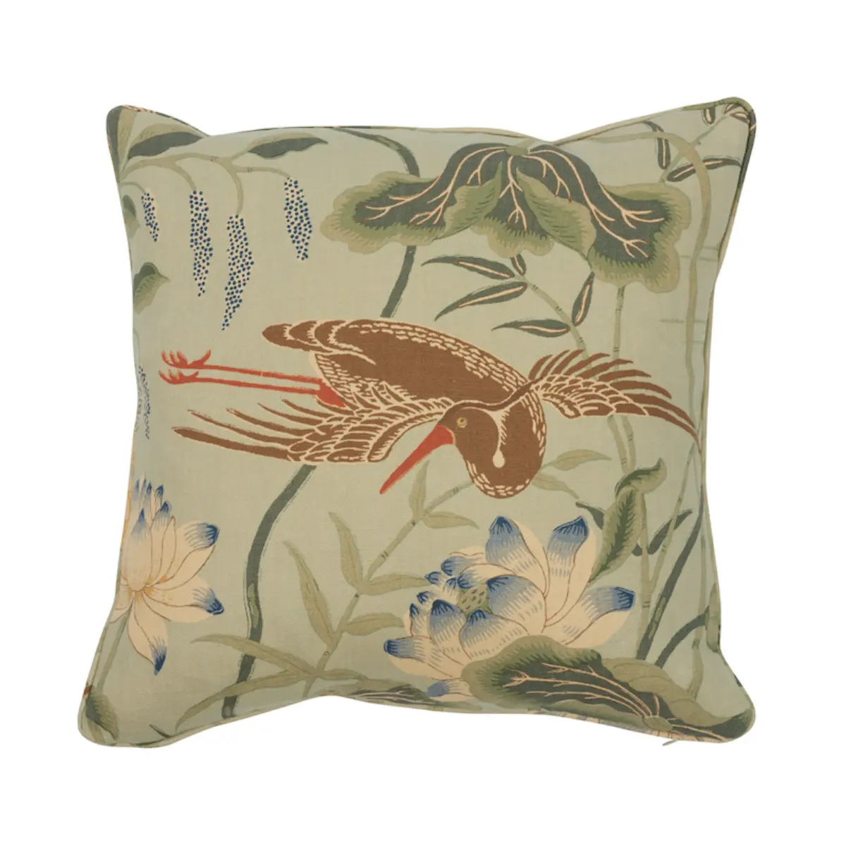 Lotus Garden Pillow_ AQUA