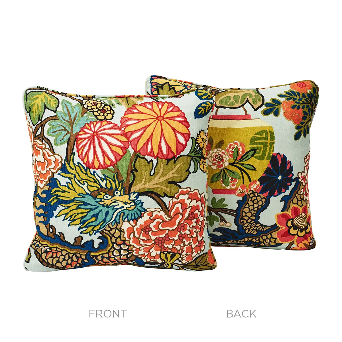 Chiang Mai Dragon Pillow_ AQUAMARINE